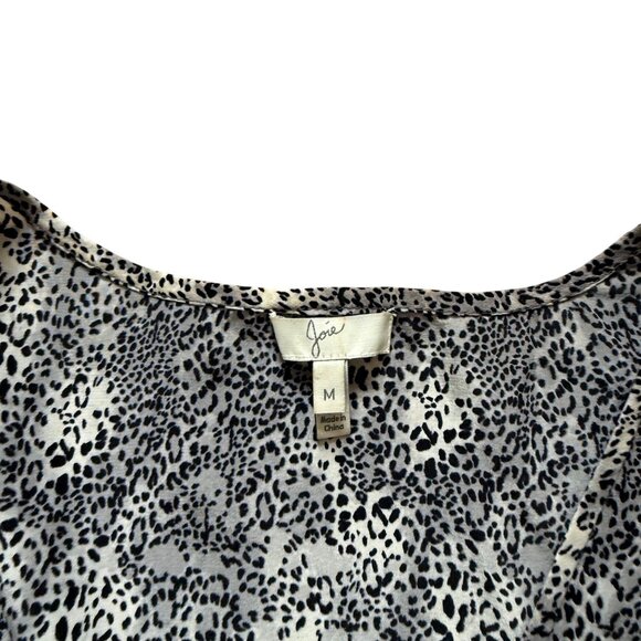 Joie Flowy Womens Silk Leopard Print Blouse Medium - Picture 5 of 6